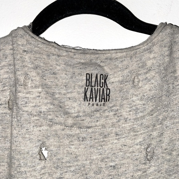 Black Kaviar wide collar Tee custom distressed XXL​​​​​ - Picture 3 of 6